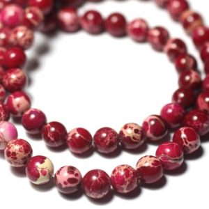 Shop Ocean Jasper Bead Shapes! 10pc – Perles Pierre – Jaspe Sedimentaire Boules 6mm Rose Fuchsia Framboise Beige – 8741140028630 | Natural genuine other-shape Ocean Jasper beads for beading and jewelry making.  #jewelry #beads #beadedjewelry #diyjewelry #jewelrymaking #beadstore #beading #affiliate #ad