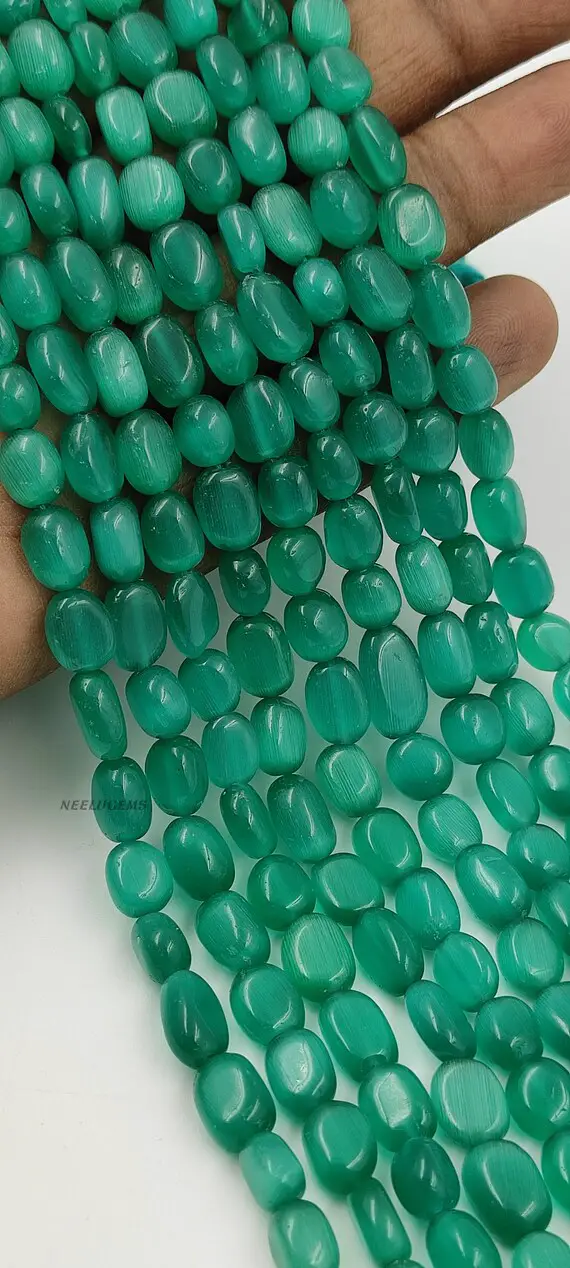 Beautiful Green Chalcedony Monalisa Smooth Ovals Shape Beads,chalcedony Monalisa Oval Bead,green Smooth Ovals,monalisa Strand,monalisa Beads
