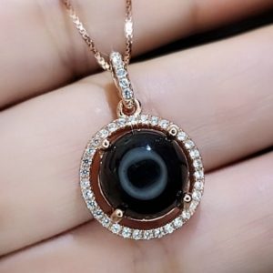 Shop Onyx Pendants! Solitaire Black Onyx Necklace , Classic 4 CT Natural Genuine Onyx Pendant –  18KGP @ Sterling Silver – Black Gemstone Protective Stone #159 | Natural genuine Onyx pendants. Buy crystal jewelry, handmade handcrafted artisan jewelry for women.  Unique handmade gift ideas. #jewelry #beadedpendants #beadedjewelry #gift #shopping #handmadejewelry #fashion #style #product #pendants #affiliate #ad