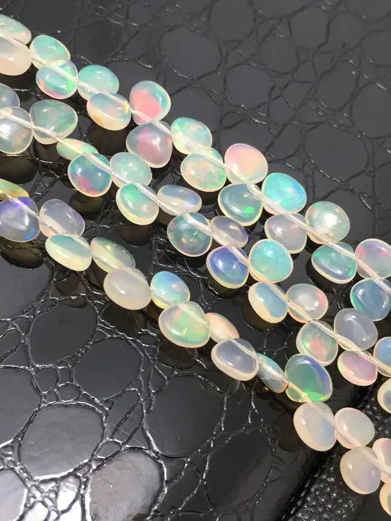 20 Carat Ethiopian Opal Plain Hearts 4 To 6 Mm 8"/ethiopian Opal Beads/welo Opal/fire Opal Beads/gemstone Beads