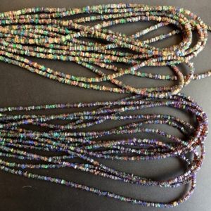 Shop Opal Bead Shapes! 3mm Black Ethiopian Welo Opal Heishi Beads, Square Heishi Cut Ethiopian Opal, Welo Opal Beads , 18 Inches Strand, Gds1049 / 9 | Natural genuine other-shape Opal beads for beading and jewelry making.  #jewelry #beads #beadedjewelry #diyjewelry #jewelrymaking #beadstore #beading #affiliate #ad