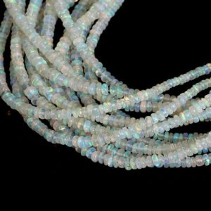 Shop Opal Rondelle Beads! Natural Ethiopian Opal Smooth Rondelle Beads, Ethiopian Opal Welo Fire Rondelle Beads, Ethiopian Opal Plain Beads, Ethiopian Opal beads | Natural genuine rondelle Opal beads for beading and jewelry making.  #jewelry #beads #beadedjewelry #diyjewelry #jewelrymaking #beadstore #beading #affiliate #ad