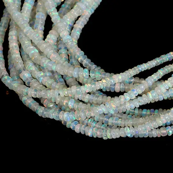 Natural Ethiopian Opal Smooth Rondelle Beads, Ethiopian Opal Welo Fire Rondelle Beads, Ethiopian Opal Plain Beads, Ethiopian Opal Beads