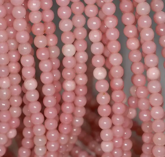 6mm Pink Opal Gemstone Grade Aa Pink Round Loose Beads 14.5 Inch Full Strand (80001578-166)