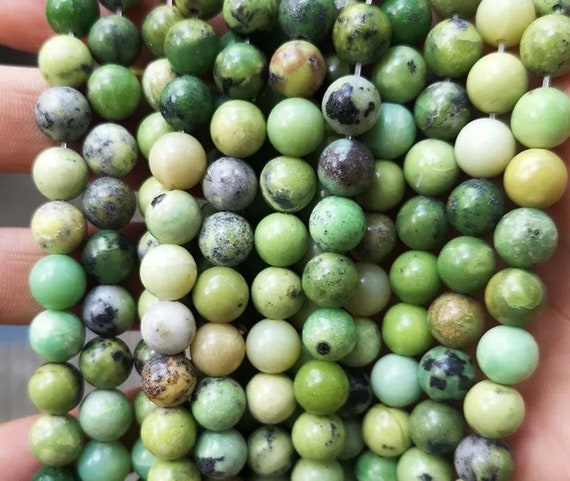 Natural Green Opal Gemstone Smooth And Round Beads,6mm 8mm 10mm 12mm Opal Beads Wholesale Supply,one Strand 15"