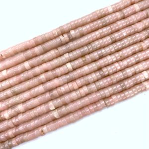 Shop Opal Round Beads! Natural Pink Opal Heishi Round Beads 6mm, Pink Gemstone Seed Beads, Small Pink Opal Cylinder Spacers, Pink Opal Tube Beads, Opal Spacer Bead | Natural genuine round Opal beads for beading and jewelry making.  #jewelry #beads #beadedjewelry #diyjewelry #jewelrymaking #beadstore #beading #affiliate #ad