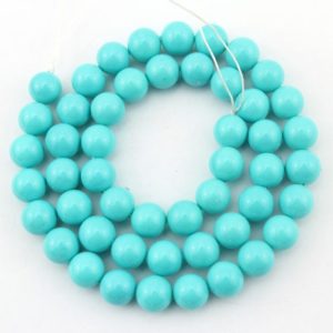 Shop Pearl Round Beads! 8mm Smooth Round Shell Pearl, High Luster Blue Shell Pearl Strand, Beads For Necklace Bracelet, Wholesale Loose Beads-48pcs-15.5 inches-SH37 | Natural genuine round Pearl beads for beading and jewelry making.  #jewelry #beads #beadedjewelry #diyjewelry #jewelrymaking #beadstore #beading #affiliate #ad