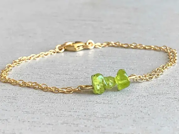 Peridot Crystal Stacking Bracelet Gold Or Silver Peridot Jewelry, August Birthstone Bracelet, Thoughtful Gift For Wife, Mom Gifts For Women