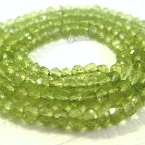 Shop Peridot Faceted Beads! Peridot Faceted Rondelle Beads- Select your Length Option, 3.5-4mm | Natural genuine faceted Peridot beads for beading and jewelry making.  #jewelry #beads #beadedjewelry #diyjewelry #jewelrymaking #beadstore #beading #affiliate #ad
