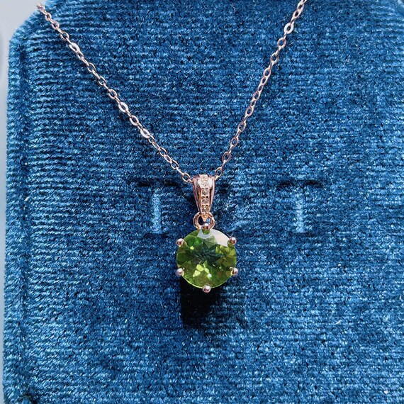 Peridot Necklace | Handmade Rose Gold Necklace | Minimalist Necklace | August Birthstone | Peridot Jewelry