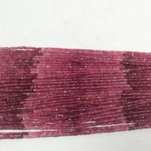 Shop Pink Tourmaline Faceted Beads! 1 strand 3.5mm Pink Tourmaline shaded Faceted Beads Rondelle Gemstone,  14 inch Pink Tourmaline Faceted rondelle Beads Gemstone | Natural genuine faceted Pink Tourmaline beads for beading and jewelry making.  #jewelry #beads #beadedjewelry #diyjewelry #jewelrymaking #beadstore #beading #affiliate #ad