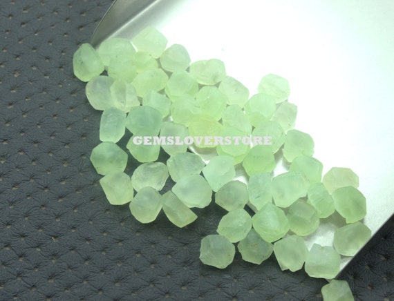 25 Pieces Genuine Quality Prehnite Loose Rough 10-12 Mm Raw Natural Mint Green Prehnite Gemstone Untreated Stone Rough, Making Jewelry Rough