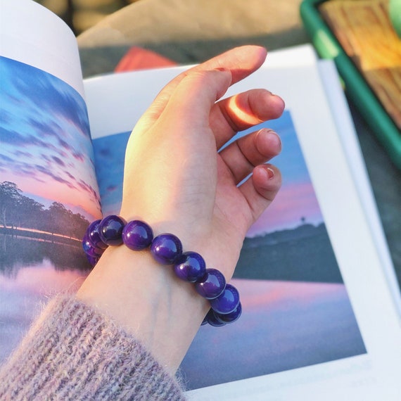 Purple Sugilite Bracelet | Dreams | Love | Spiritual Protection | Crystal Healing | Reiki Infused | Handcrafted | Natural, Reiki Crystals