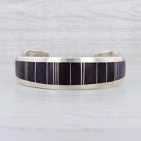 Purple Sugilite Mosaic Cuff Bracelet Sterling Silver Navajo Native American | Natural genuine Gemstone jewelry. Buy crystal jewelry, handmade handcrafted artisan jewelry for women.  Unique handmade gift ideas. #jewelry #beadedjewelry #beadedjewelry #gift #shopping #handmadejewelry #fashion #style #product #jewelry #affiliate #ad