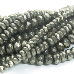 pyrite gemstone  faceted rondelle beads -gemstone bead strands – wholesale jewelry supplies – faceted rondelle beads -15inch | Natural genuine faceted Gemstone beads for beading and jewelry making.  #jewelry #beads #beadedjewelry #diyjewelry #jewelrymaking #beadstore #beading #affiliate #ad