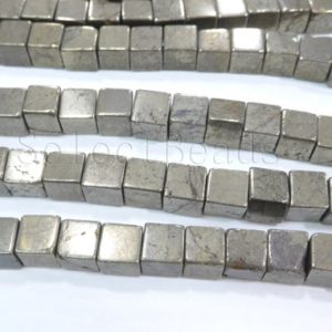 natural pyrite cube beads – cube gemstone beads – 4mm cube beads – 6mm cube beads – bronze gemtone – beading supplies – jewelry making | Natural genuine other-shape Pyrite beads for beading and jewelry making.  #jewelry #beads #beadedjewelry #diyjewelry #jewelrymaking #beadstore #beading #affiliate #ad