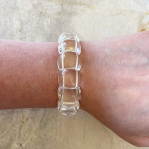 Shop Quartz Crystal Bracelets! Rock Crystal Clear Quartz Beaded Stretch Statement Bangle Bracelet | Natural genuine Quartz bracelets. Buy crystal jewelry, handmade handcrafted artisan jewelry for women.  Unique handmade gift ideas. #jewelry #beadedbracelets #beadedjewelry #gift #shopping #handmadejewelry #fashion #style #product #bracelets #affiliate #ad