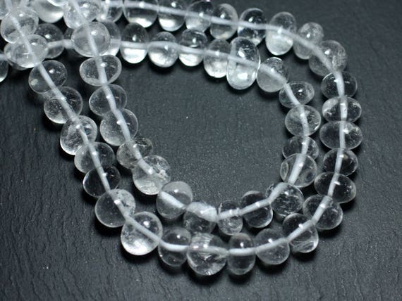 10pc - Perles De Pierre - Cristal Quartz Galets Roulés 8-11mm - 8741140008465
