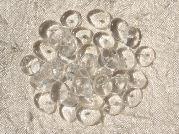 10pc - Perles Pierre Cristal De Roche Quartz Chips Palets Rondelles 8-14mm Blanc Transparent - 4558550017918