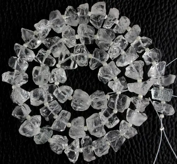 50 Piece Natural Crystal Rough,drilled Gemstone,6-8 Mm Rough,clear Quartz,white Crystal,rough Gemstone,jewelry Making,wholesale Price