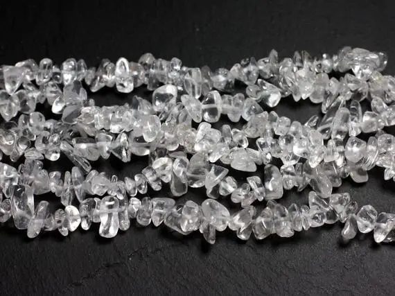 140pc Environ - Perles De Pierre -  Cristal De Roche Quartz Rocailles Chips 5-10mm - 4558550014528