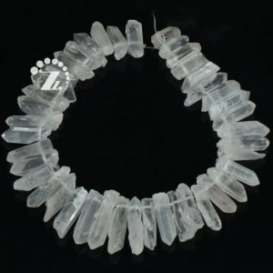 Shop Quartz Chip & Nugget Beads! Rock Crystal Quartz graduated rough point bead,nugget bead,white Quartz,Crystal Quartz,top drilled bead,natural,9-14×25-48mm,15" full strand | Natural genuine chip Quartz beads for beading and jewelry making.  #jewelry #beads #beadedjewelry #diyjewelry #jewelrymaking #beadstore #beading #affiliate #ad