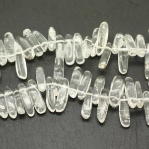 Shop Quartz Chip & Nugget Beads! Wire 39cm 110pc env – stone beads – Crystal Quartz rock Chips sticks 12-25mm | Natural genuine chip Quartz beads for beading and jewelry making.  #jewelry #beads #beadedjewelry #diyjewelry #jewelrymaking #beadstore #beading #affiliate #ad