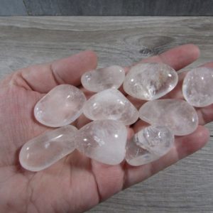 Shop Tumbled Quartz Crystals & Pocket Stones! Clear Quartz Medium / Large Tumbled Stone T286 | Natural genuine stones & crystals in various shapes & sizes. Buy raw cut, tumbled, or polished gemstones for making jewelry or crystal healing energy vibration raising reiki stones. #crystals #gemstones #crystalhealing #crystalsandgemstones #energyhealing #affiliate #ad