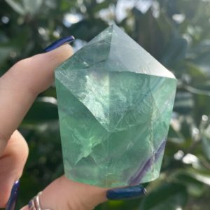 Shop Generator Crystals! Green Fluorite Point, Rainbow Fluorite | Natural genuine stones & crystals in various shapes & sizes. Buy raw cut, tumbled, or polished gemstones for making jewelry or crystal healing energy vibration raising reiki stones. #crystals #gemstones #crystalhealing #crystalsandgemstones #energyhealing #affiliate #ad