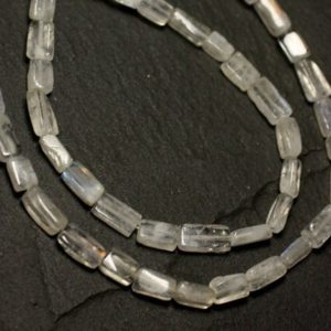 Shop Rainbow Moonstone Bead Shapes! 10pc – Perles de Pierre – Pierre de Lune blanche arc en ciel Rectangles 6-9mm – 8741140022522 | Natural genuine other-shape Rainbow Moonstone beads for beading and jewelry making.  #jewelry #beads #beadedjewelry #diyjewelry #jewelrymaking #beadstore #beading #affiliate #ad