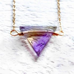 Real ametrine crystal necklace for women Raw ametrine necklace for her Natural ametrine jewelry Genuine ametrine pendant necklace | Natural genuine Gemstone necklaces. Buy crystal jewelry, handmade handcrafted artisan jewelry for women.  Unique handmade gift ideas. #jewelry #beadednecklaces #beadedjewelry #gift #shopping #handmadejewelry #fashion #style #product #necklaces #affiliate #ad