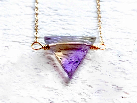 Real Ametrine Crystal Necklace For Women Raw Ametrine Necklace For Her Natural Ametrine Jewelry Genuine Ametrine Pendant Necklace