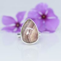 Red Rhodochrosite Ring, Pear Gemstone Jewelry, Rhodochrosite Jewelry, Natural Gemstone Ring, Handmade Ring, 925 Sterling Silver, Silver Ring | Natural genuine Gemstone jewelry. Buy crystal jewelry, handmade handcrafted artisan jewelry for women.  Unique handmade gift ideas. #jewelry #beadedjewelry #beadedjewelry #gift #shopping #handmadejewelry #fashion #style #product #jewelry #affiliate #ad