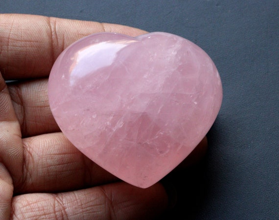Natural Pink Rose Quartz Cabochon Gemstone Heart Shape Rose Quartz Big Size Loose Rose Quartz Gemstone 658.30 Carat 60x54x31 Mm