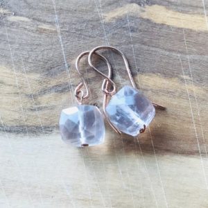 Rose Quartz Earrings Gemstone Earrings Pink Earrings Love Earrings October Birthstone Rose Gold Earrings Gift for her | Natural genuine Array earrings. Buy crystal jewelry, handmade handcrafted artisan jewelry for women.  Unique handmade gift ideas. #jewelry #beadedearrings #beadedjewelry #gift #shopping #handmadejewelry #fashion #style #product #earrings #affiliate #ad