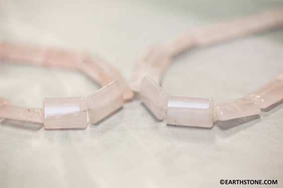 M/ Rose Quartz 10x14mm/ 12x20mm Flat Rectangle Beads 16" Strand Pink Quartz Beads For Jewelry Making