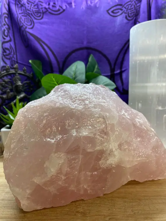 Raw Rose Quartz Crystal Geode Healing Cluster Love Healing Mrq3