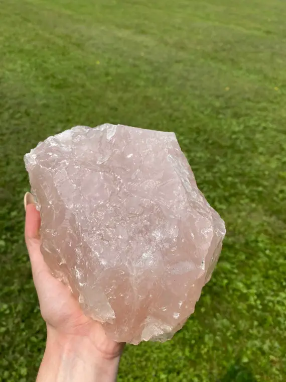 Raw Rose Quartz Crystal Geode Healing Cluster Love Healing