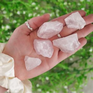 Shop Rose Quartz Stones & Crystals! Small Raw Rose Quartz Rough Stone | Natural genuine stones & crystals in various shapes & sizes. Buy raw cut, tumbled, or polished gemstones for making jewelry or crystal healing energy vibration raising reiki stones. #crystals #gemstones #crystalhealing #crystalsandgemstones #energyhealing #affiliate #ad