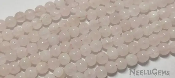 Aaa+ Natural Pink Rose Quartz Smooth Round Shape Gemstone Beads,rose Quartz Plain Round Beads,6-7 Mm Pink Quartz Beads For Handmade Jewelry