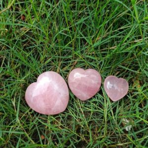 Shop Rose Quartz Shapes! 3 Pcs Rose Quartz Heart Set (30mm, 40mm, 50mm) | Natural genuine stones & crystals in various shapes & sizes. Buy raw cut, tumbled, or polished gemstones for making jewelry or crystal healing energy vibration raising reiki stones. #crystals #gemstones #crystalhealing #crystalsandgemstones #energyhealing #affiliate #ad