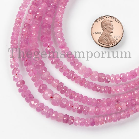 3-6mm Burma Ruby Rondelle Beads, Ruby Faceted Beads, Ruby Beads, Faceted Rondelle Beads, Ruby Rondelle Beads, Ruby Gemstone Beads