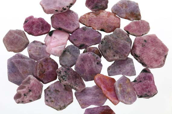 Raw Ruby Slices, Rough Ruby, Genuine Ruby Crystal, July Birthstone, Healing Crystal, Bulk Raw Gemstone, Rslice002