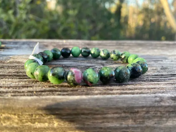 Ruby Zoisite Crystal Bracelet - Stretchy Bracelet - Reiki Charged - Powerful Energy - Rubies - High Vibrational Crystal - Intuition