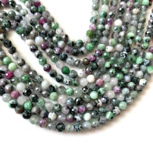 Shop Ruby Zoisite Faceted Beads! Gorgeous ruby zoisite faceted round beads | Natural genuine faceted Ruby Zoisite beads for beading and jewelry making.  #jewelry #beads #beadedjewelry #diyjewelry #jewelrymaking #beadstore #beading #affiliate #ad