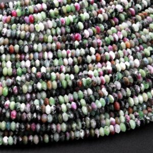 Shop Ruby Zoisite Beads! Natural Ruby Zoisite Faceted 3mm Saucer Rondelle Beads Micro Laser Diamond Cut Gemstone 16" Strand | Natural genuine beads Ruby Zoisite beads for beading and jewelry making.  #jewelry #beads #beadedjewelry #diyjewelry #jewelrymaking #beadstore #beading #affiliate #ad