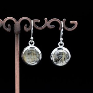 Shop Rutilated Quartz Earrings! Sterling Silver Rutilated Quartz Earrings | Natural genuine Rutilated Quartz earrings. Buy crystal jewelry, handmade handcrafted artisan jewelry for women.  Unique handmade gift ideas. #jewelry #beadedearrings #beadedjewelry #gift #shopping #handmadejewelry #fashion #style #product #earrings #affiliate #ad