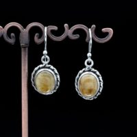 Sterling Silver Rutilated Quartz Earrings | Natural genuine Gemstone jewelry. Buy crystal jewelry, handmade handcrafted artisan jewelry for women.  Unique handmade gift ideas. #jewelry #beadedjewelry #beadedjewelry #gift #shopping #handmadejewelry #fashion #style #product #jewelry #affiliate #ad