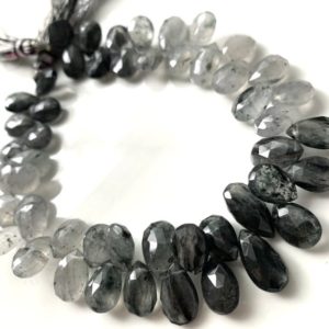 Shop Rutilated Quartz Faceted Beads! 1/2 strand Faceted Rutile quartz pears | Natural genuine faceted Rutilated Quartz beads for beading and jewelry making.  #jewelry #beads #beadedjewelry #diyjewelry #jewelrymaking #beadstore #beading #affiliate #ad