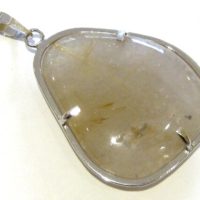 Rutilated Quartz Pendant Silver 925% | Natural genuine Gemstone jewelry. Buy crystal jewelry, handmade handcrafted artisan jewelry for women.  Unique handmade gift ideas. #jewelry #beadedjewelry #beadedjewelry #gift #shopping #handmadejewelry #fashion #style #product #jewelry #affiliate #ad
